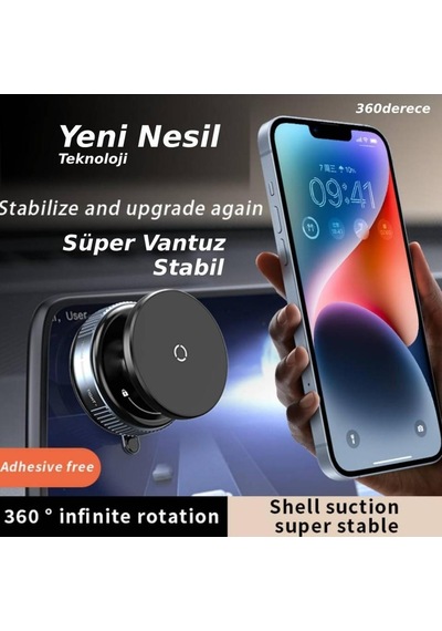 E2m K009 Vakum Özellikli Magnetik Telefon Tutucu