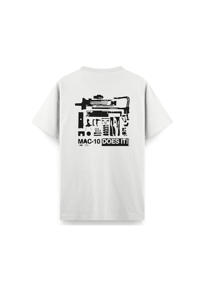Mac 10 Sırt Baskılı Bisiklet Yaka Erkek Tshirt Antrasit