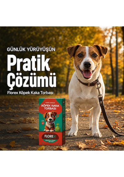 Florex Köpek Kaka Poşeti Pudra Kokulu 5 Rulo 100 Adet - Patili Dostlar Tuvalet Torbası