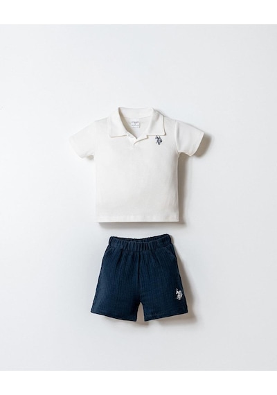 U.S. Polo Assn. U.s. Polo Assn Erkek Bebek 2 Li Şort T-şhirt Takım Lacivert-2288 Lacivert