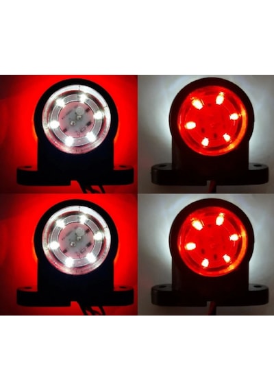 Ahmet Otomotiv 4'lü Paket 12 Ledli Mini Takoz Kırmızı Beyaz 12volt-24volt