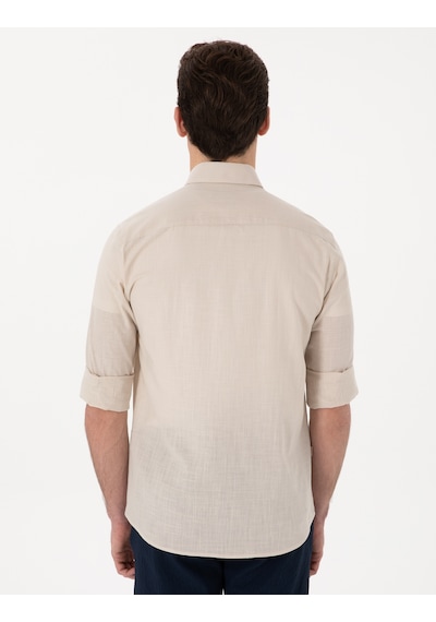 Pierre Cardin Erkek Bej Gömlek Desenli 50307025-vr011 Bej