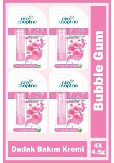 Cire Aseptine Bubble Gum Dudak Bakım Kremi 4,5 Gr 4 Adet