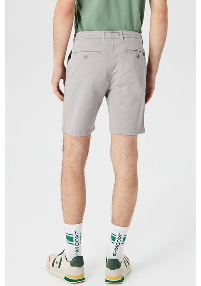 Lacoste Men's Slim Fit Cotton Bermuda Shorts Erkek Dar Kesim Desenli Bermuda Şort Gri