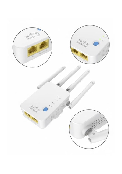 4 Antenli Wifi & İnternet Güçlendirici Mini Router Geniş Kapsama,sinyal Güçlendirici