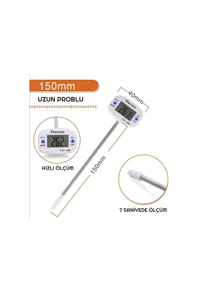 Thermo TA-288 Oynar Başlıklı Dijital Mutfak Gıda Termometresi Thermo TA-288 Oynar Başlıklı Dijital Mutfak Gıda Termometresi