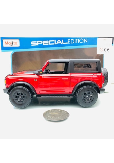 2021 Ford Bronco Wildtrak Red / Black 1 18 Ölçek Maisto Marka