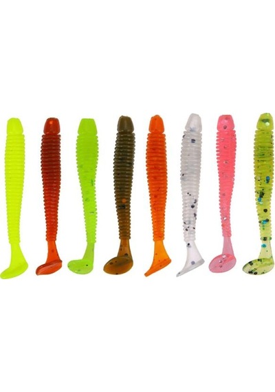 Profısher 10 Adet Silikon Jiket Kafa Kürek Kuyruk Kurtçuk 4,5 Cm 0,8 Gr