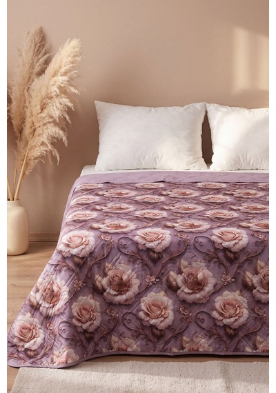 Bahar Renkleri 5d Çok Amaçlı Tek Kişilik Baskılı Pike & Yatak Örtüsü 160x220 Cm Çok Renkli