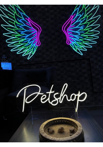 Petshop Yazılı Neon Tabela Turuncu