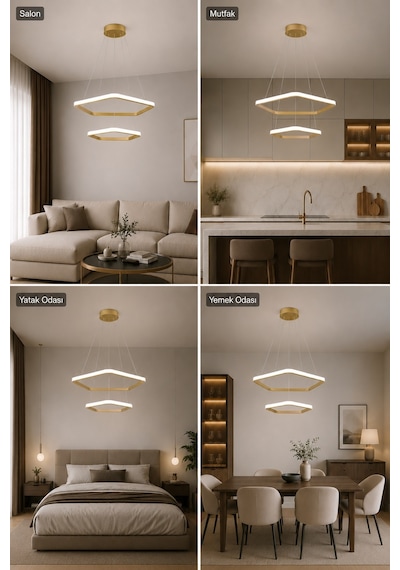 AvizeGO Titan 2'li Led Sarkıt Avize Beyaz Işık Eskitme