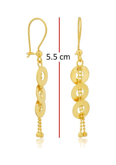22 Ayar Altın Halka Sallantı Küpe Sarı Altın