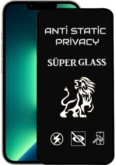 Apple Uyumlu   iPhone 13 Pro Tam Kaplayan Anti Statik Hayalet Süper Cam Ekran Koruyucu