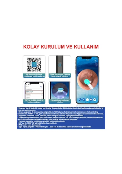 Ne Kablosuz Wifi Kulak Temizleme Kamerası Ne Kablosuz Wifi Kulak Temizleme Kamerası