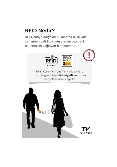 Tony York Orijinal Erkek Özel Kutulu Otomatik Mekanizmalı Rfid Korumalı Hırsızlık Engelleyici Kartlıklı Cüzdan siyah