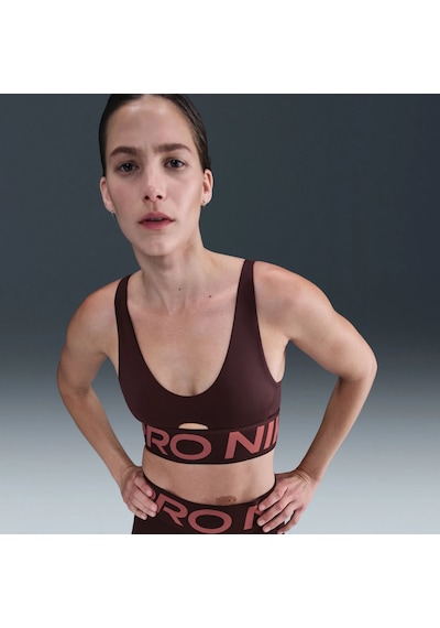 Nike Pro Indy Plunge Orta Destekli Pedli Kadın Sporcu Sütyeni Pembe