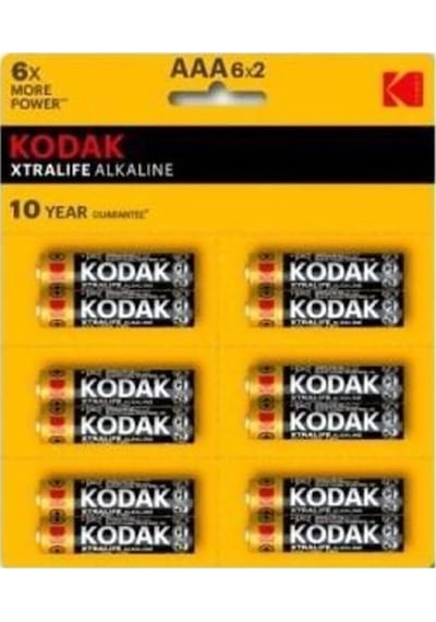 Kodak Xtralife 12 Adet Alkalin Ince Pil Siyah Mn2400 Kodakaaa12