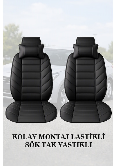 Focus 2008 Uyumlu Lüks Siyah Renk Premium 2 Adet Minder Ve Yastık