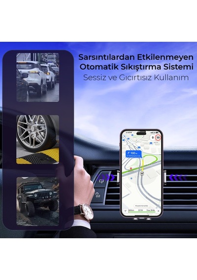 Kingma Metal Kancalı Havalandırma Destekli Araç İçi Telefon Tutucu 2 Mixed