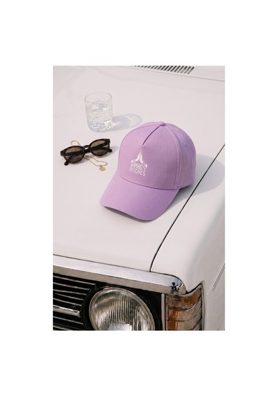 Emybox Unisex Erkek Kadın Gabardin Şapka - Baskılı Minimal Tasarım Cırtcırtlı Ayarlanabilir Şapka Kep Lila