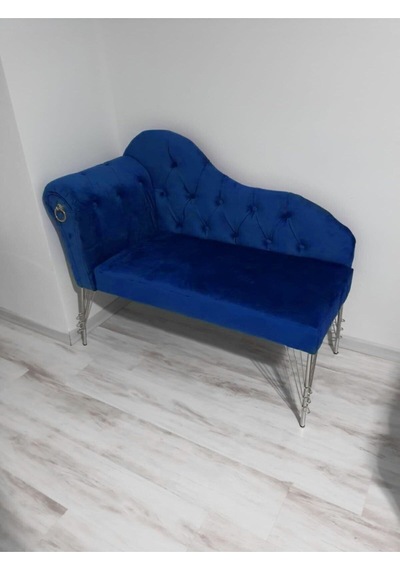 Metalda Josefin Bench Koltuk Berjer Gümüş Seri 130 Cm Laci Lacivert