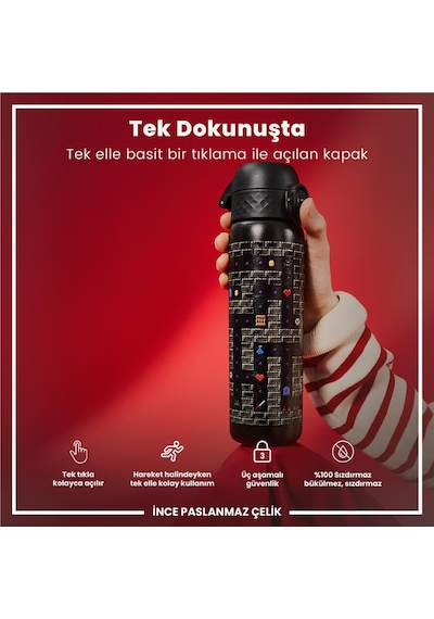 Ion8 - Paslanmaz Çelik İnce Suluk - Oyuncu - 600 Ml - Sızdırmaz Çok Renkli