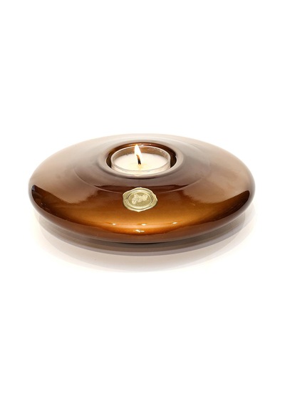 Kahverengi Golden Glow Cam Mumluk Ve Tealight Seti Dekoratif Sıvama Kutulu
