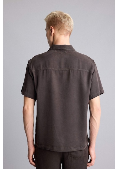 Defacto Regular Fıt Tencel Kısa Kollu Gömlek E2530ax26smbn339 Kahve-bn339