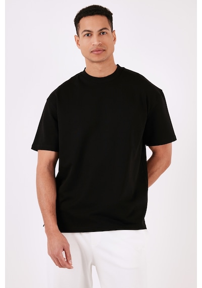 Buratti Pamuklu Bisiklet Yaka Relaxed Fit Basic Erkek T Shirt 5902610 Siyah