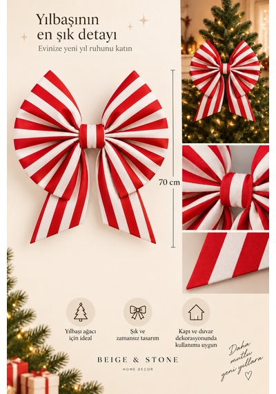 Çizgili Desenli Orta Kumaş Yılbaşı Fiyongu 70 Cm Noel Yılbaşı Çam Ağacı Kapı Ve Duvar Dekoratif Süs Çok Renkli - 923675380 Çizgili Desenli Orta Kumaş Yılbaşı Fiyongu 70 Cm Noel Yılbaşı Çam Ağacı Kapı Ve Duvar Dekoratif Süs Çok Renkli - 923675380