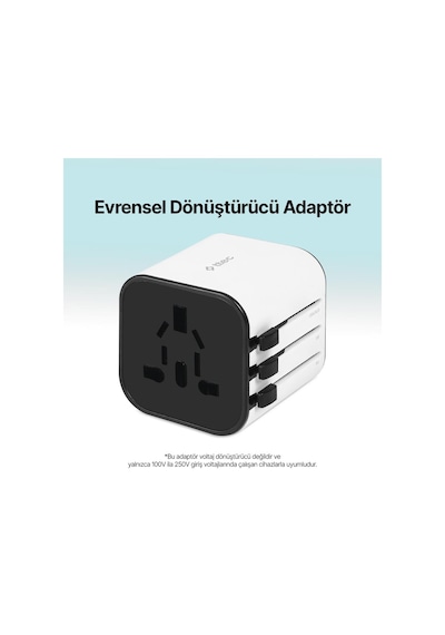 Ttec Şarj Akım Korumalı 10a/250v Amerikan İngiltere Avrupa Tipi Priz Dönüştürücü Seyahat Adaptörü