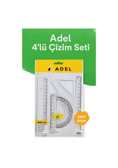 Okul Geometri Çizim Seti 4 Parça Şeffaf