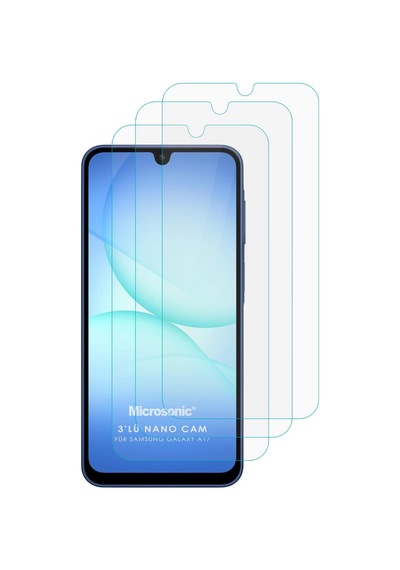 Microsonic Samsung Uyumlu Galaxy A17 Screen Protector Nano Glass Cam Ekran Koruyucu 3 Lü Paket