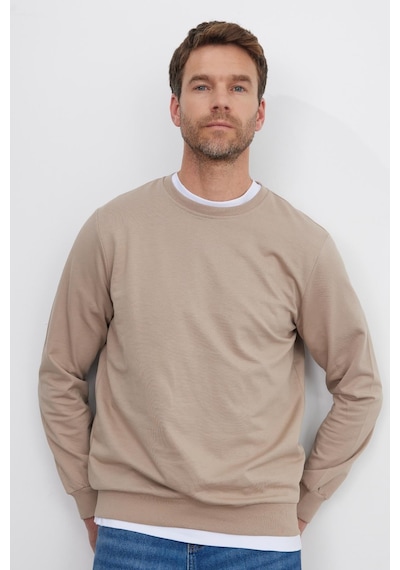 Tudors Erkek 3'lü Koyu Gri-taş-mavi Relax Fit Rahat Kesim %100 Pamuk 2 İplik Bisiklet Yaka Sweatshirt-41697 Çok Renkli