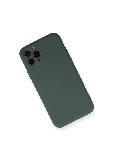 Ilkeshop Newface Apple iPhone Uyumlu 11 Pro Kılıf Nano İçi Kadife Silikon - Koyu Yeşil