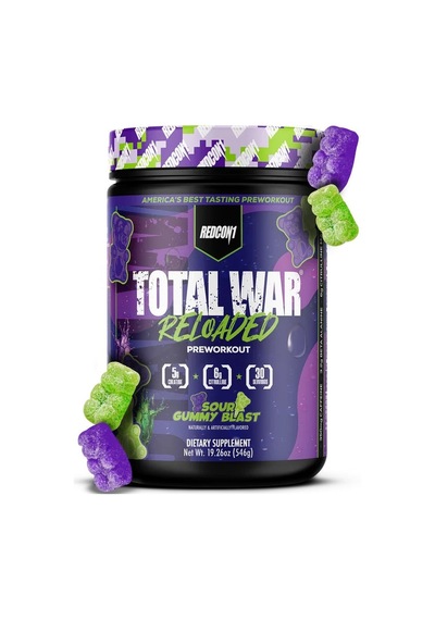 Redcon1 Total War Reloaded Preworkout Sour Gummy Blast 546 G