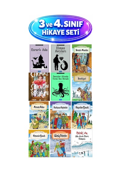 3 Ve 4. Sınıf 12 Kitap Okuma Seti Çıkmaz Sokağın Ressamı Altı Kırk Dört Dalgası
