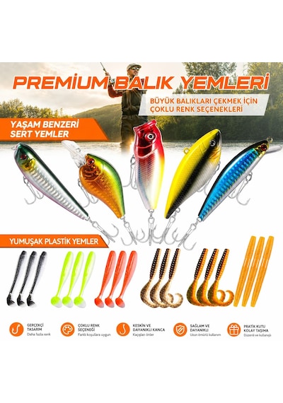 Valkyrie Profesyonel Balık Avı Seti 404 Parça Yem, Kanca, Kurşun, Sahte Yem Taşıma Kutulu Full Set