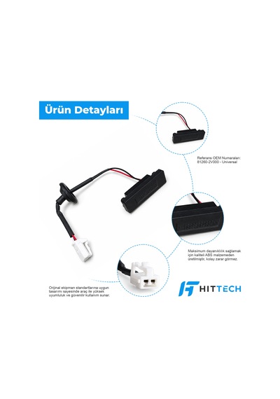 Hyundai i10, Veloster, Verna, Kia Rio ve Picanto Uyumlu Bagaj Açma Düğmesi Butonu Switch OEM 81260-2V000