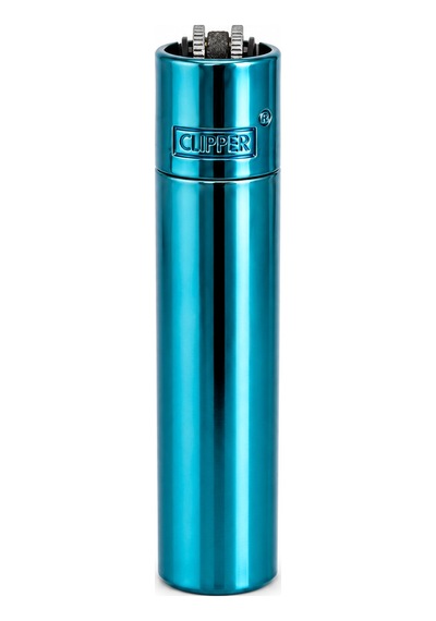 Clipper Desenli Metal Gaz Dolumlu Çakmak Özel Kutulu Premium Model Turkuaz