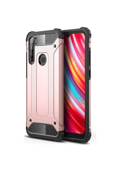 Kilifone - Xiaomi Uyumlu Redmi Note 8t - Kılıf Çift Katman Zırh Tank Crash Military Kapak - Rose Gold