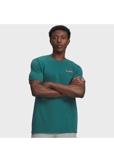 Under Armour Heavyweight Armour Label Erkek Yeşil Polo Yaka Tişört