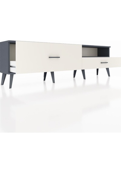 Arges Tv Ünitesi Tek Raflı 2 Çekmeceli 176x30x51 Antrasit-antrasit/aytaşı Antrasıt/aytası Arges Tv Ünitesi Tek Raflı 2 Çekmeceli 176x30x51 Antrasit-antrasit/aytaşı Antrasıt/aytası