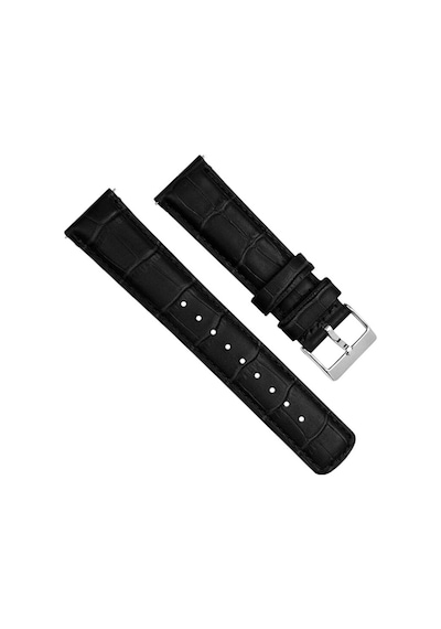 22mm Siyah Krokodil Desenli Hakiki Tek Parça Deri Saat Kordonu Kayışı 46mm Akıllı Pimli Diğer