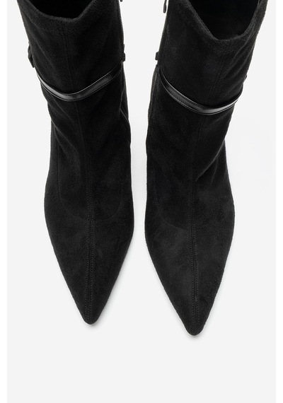 Luvi Shoes Andora Siyah Süet Kadın Topuklu Bot