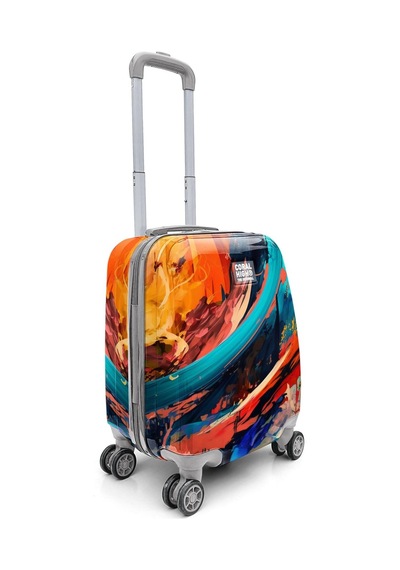 Coral High Renkli Desenli Mini Kabin Boy Valiz 40cm 16765 Çok Renkli