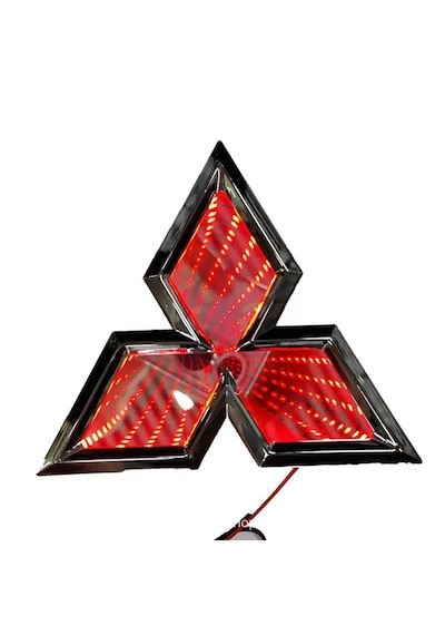 Mitsubishi 3d Işıklı Logo Arma Kırmızı 7.6/8.7 Cm Led Logo Arma Mitsubishi Illuminated Vehicle Logo 3dmitsu7.6x8.7