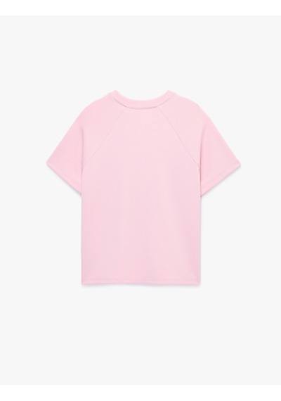Koton Regular Fit Kısa Kollu Bisiklet Yaka Basic Tişört Pembe 6sak50390ek Gül