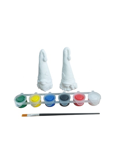 Ehobici Taş Boyama Seti Gnome Cüceler 6 Renk Akrilik Boya 5ml + Fırça