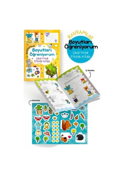 Kavramlar Boyutları Öğreniyorum Çıkartmalı Etkinlik Kitabı - 3 Yaş + - Rjcı-753193